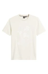 Hugo Boss Boss Thompson Floral Logo Cotton Graphic T-shirt In Open White