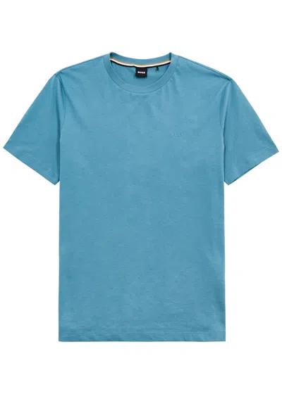 Hugo Boss Boss Thompson Logo Cotton T-shirt In Blue