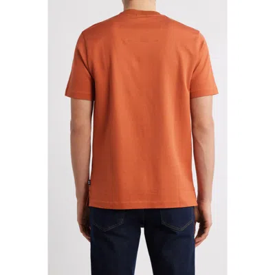 Hugo Boss Boss Thompson Pinstripe Cotton T-shirt In Dark Orange