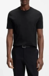 Hugo Boss Boss Thompson Solid Cotton T-shirt In Black