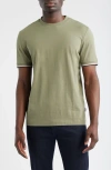 Hugo Boss Boss Thompson Tipped T-shirt In Green