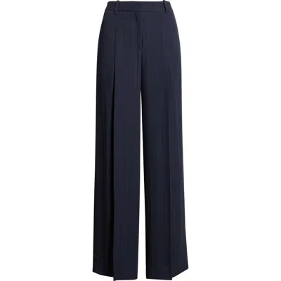 Hugo Boss Boss Tiana Pinstripe Pants In Blue