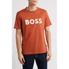 Hugo Boss Boss Tiburt 354 Logo Cotton Graphic T-shirt In Dark Orange