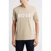 Hugo Boss Boss Tiburt 354 Logo Cotton Graphic T-shirt In Light Beige