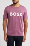 Hugo Boss Boss Tiburt Logo Graphic T-shirt In Bright Purple