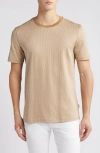 Hugo Boss Boss Tiburt Ringer Cotton T-shirt In Medium Beige