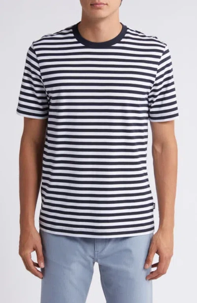 Hugo Boss Boss Tiburt Stripe T-shirt In Dark Blue