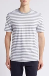 Hugo Boss Boss Tiburt Stripe T-shirt In Silver
