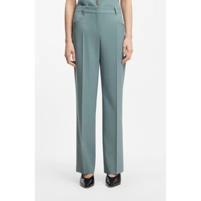 Hugo Boss Boss Tilda Pleat Wide Leg Pants In Gray