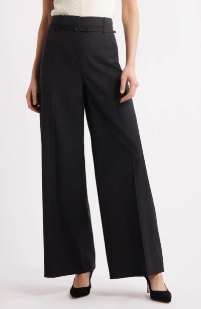 Hugo Boss Boss Tilda Wide Leg Pants In Black