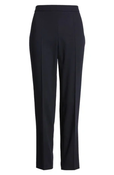 Hugo Boss Slim-fit Trousers With A Cropped Length In Clean Navy