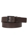 Hugo Boss Boss Timon Leather Belt In Dark Brown