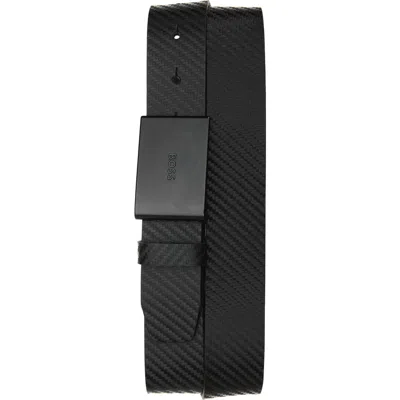 Hugo Boss Boss Tion Leather Belt In Black