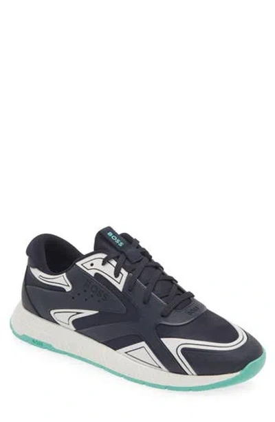 Hugo Boss Boss Titanium Runn Sneaker In Open Blue
