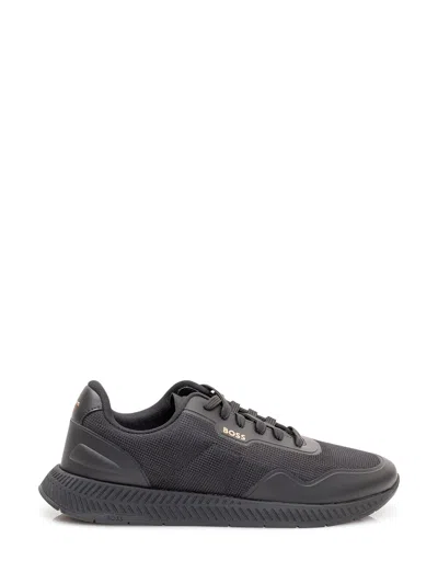 Hugo Boss Boss Titanium Sneakers With Insert Design In Black
