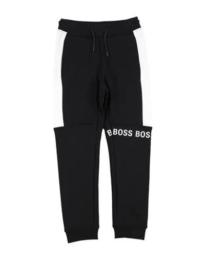 Hugo Boss Kids' Boss Toddler Boy Pants Black Size 5 Cotton, Polyester, Elastane