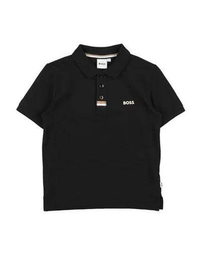 Hugo Boss Babies' Boss Toddler Boy Polo Shirt Black Size 6 Cotton, Elastane