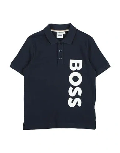 Hugo Boss Babies' Boss Toddler Boy Polo Shirt Midnight Blue Size 6 Cotton In Black