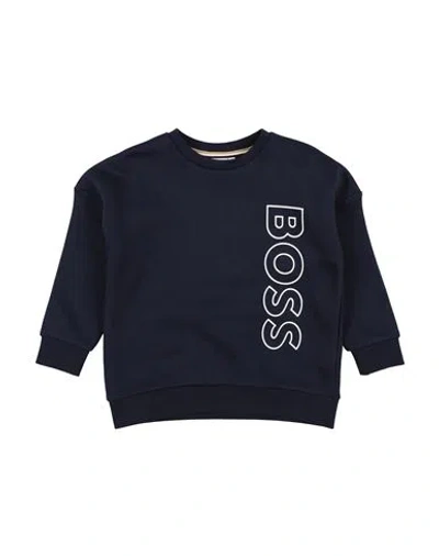 Hugo Boss Babies' Boss Toddler Boy Sweatshirt Midnight Blue Size 6 Cotton, Polyester, Elastane