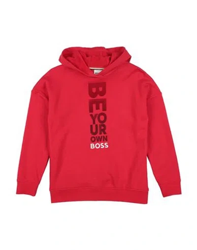 Hugo Boss Babies' Boss Toddler Boy Sweatshirt Red Size 6 Cotton, Polyester, Elastane