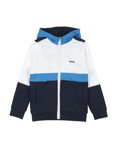 Hugo Boss Babies' Boss Toddler Boy Sweatshirt White Size 4 Cotton, Polyester