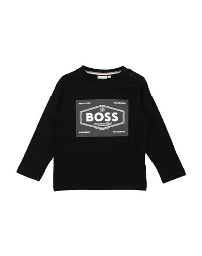 Hugo Boss Babies' Boss Toddler Boy T-shirt Black Size 3 Cotton, Elastane