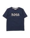 Hugo Boss Boss Toddler Boy T-shirt Midnight Blue Size 4 Cotton, Elastane In Blue