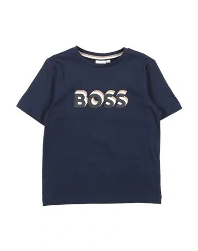Hugo Boss Babies' Boss Toddler Boy T-shirt Midnight Blue Size 4 Cotton, Elastane