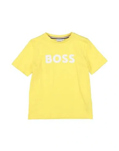 Hugo Boss Babies' Boss Toddler Boy T-shirt Yellow Size 6 Cotton, Elastane
