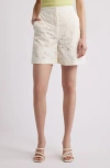 Hugo Boss Boss Tonara Broderie Anglaise Shorts In White Broderie Anglaise