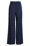 Hugo Boss Boss Toyal Pull-on Virgin Wool Flare Pants In Clean Navy