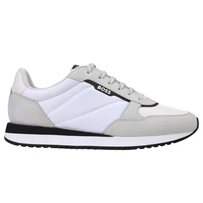 Pre-owned Hugo Boss Boss Trainers - Men's Boss Kai Runn Nytx Trainer - 50503715 - Black, White - In Open White
