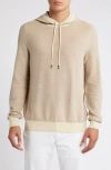 Hugo Boss Boss Trapani Mesh Sweater Hoodie In Open White