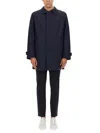 Hugo Boss Boss Classic Button-up Black Trench Coat With Extended Back Hem