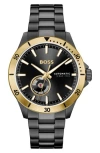 Hugo Boss Boss Troper Automatic Bracelet Watch In Black