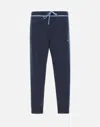 Hugo Boss Boss Hadiko Tape Blue Cotton Joggers In Blue