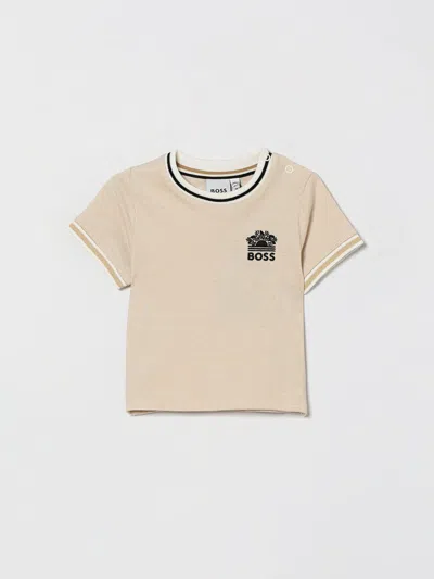 Hugo Boss Babies' Boss T-shirt Kids Color Beige In Gold