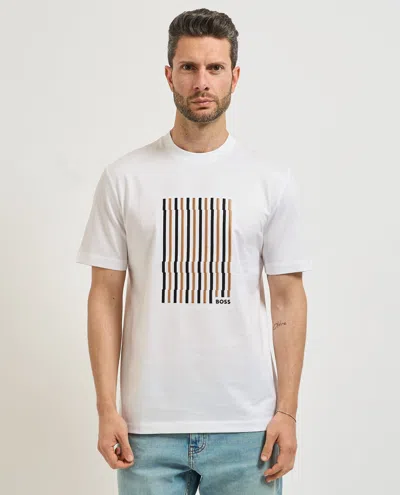 Hugo Boss Boss Thompson Cotton Graphic T-shirt In White