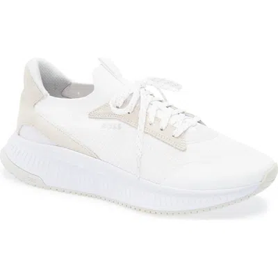 Hugo Boss Boss Ttnm Evo Knit Sneaker In White