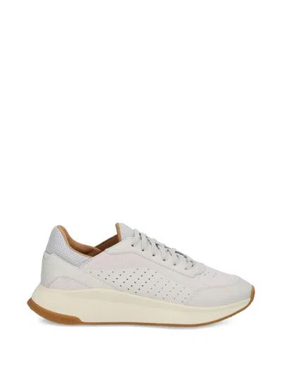 Hugo Boss Titanium Evo Leather Running Sneaker In Brown