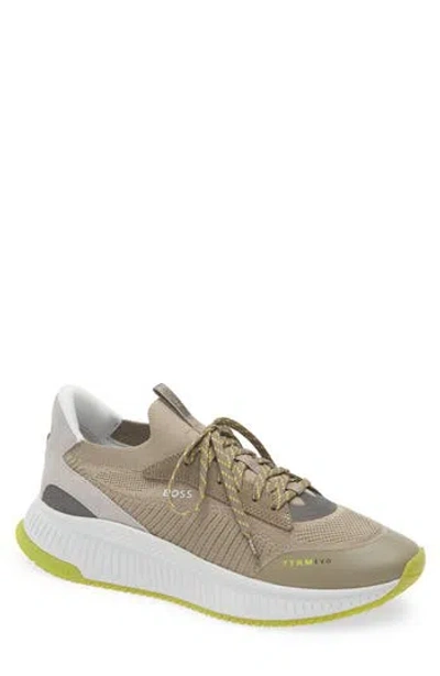 Hugo Boss Boss Ttnm Evo Slon Sneaker In Green Beige