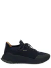 Hugo Boss Modern Mesh Sneakers Contrast Sole In Black