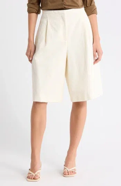 Hugo Boss Boss Tualy Tweed Shorts In White