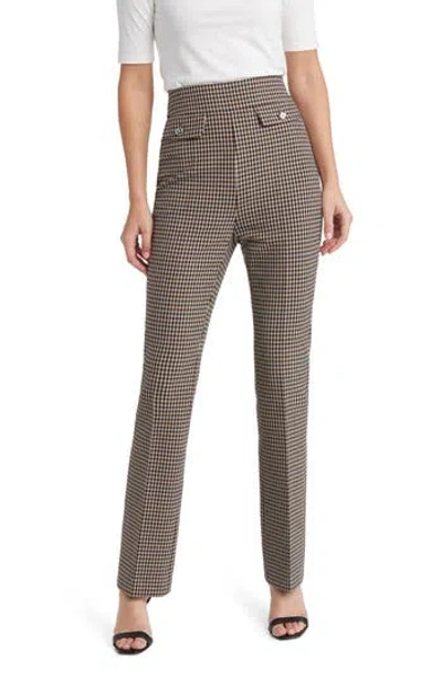 HUGO BOSS BOSS TUBEKA CHECK PRINT STRAIGHT LEG PANTS