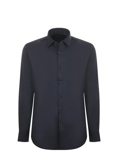 Hugo Boss Boss Men Slim Fit Shirt In Easy-iron Stretch Cotton Poplin In Black