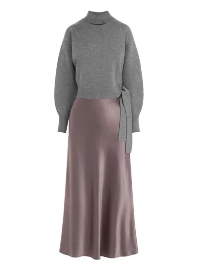 Hugo Boss Boss Women Two-in-one Dress In Gray