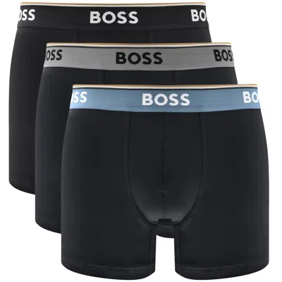 Hugo Boss Boss Underwear 3 Pack Long Boxer Briefs In Blue