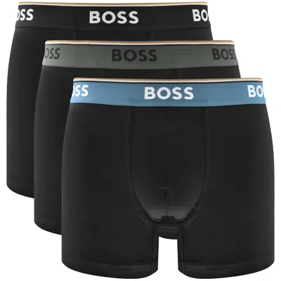 Hugo Boss Boss Underwear 3 Pack Power Boxer Briefs In Black