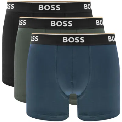 Hugo Boss Boss Underwear 3 Pack Power Boxer Briefs In Blue