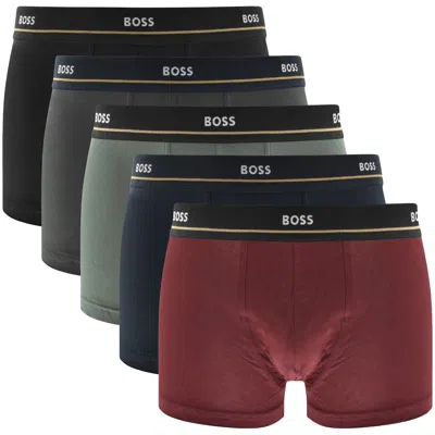 Hugo Boss Boss Underwear 5 Pack Boxer Trunks In Multi